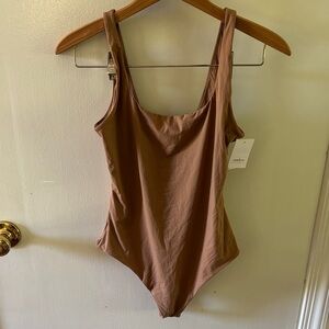 NWT Auden Tan Bodysuit, Large